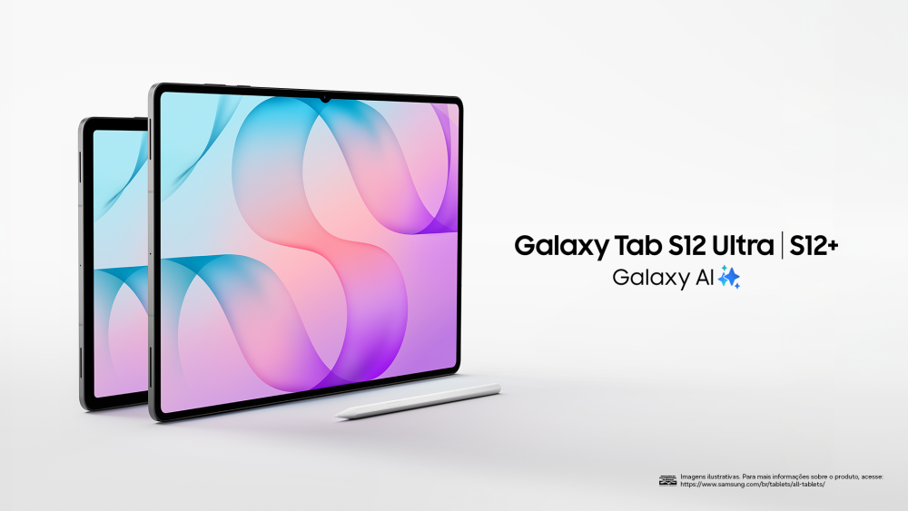 Galaxy Tab S12+ e S12 Ultra, imagem oficial de lançamento da Samsung