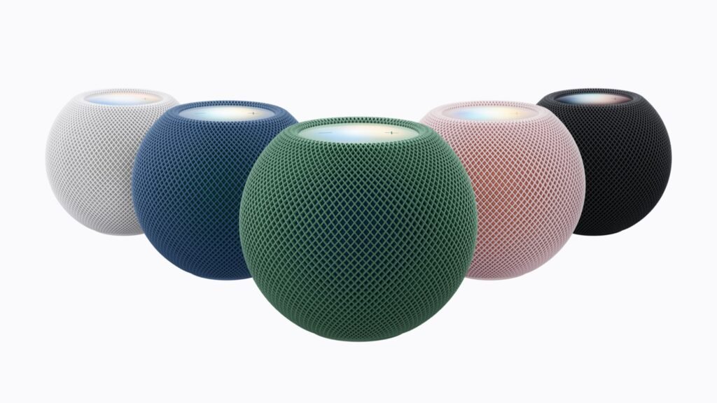 HomePod mini 2 em diferentes cores, imagem oficial da Apple